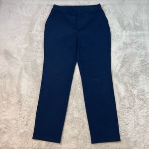 Isaac Mizrahi Pants Womens Size Medium Stretch Navy Blue Pull On
